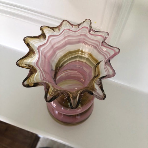 Vintage Ruffled Rim Blown Glass - Picture 2 of 3